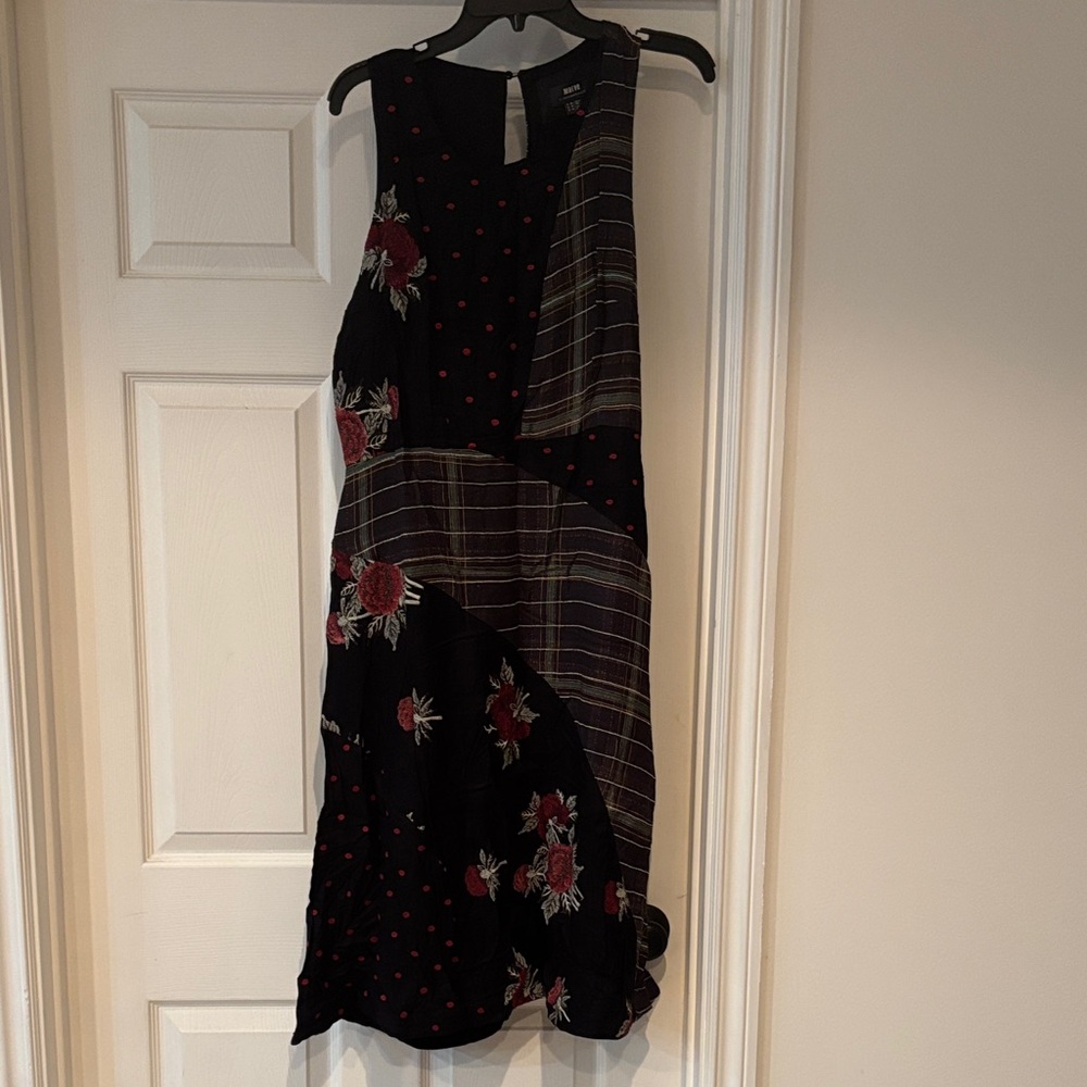 Anthropologie Black and Red Asymmetrical Dress